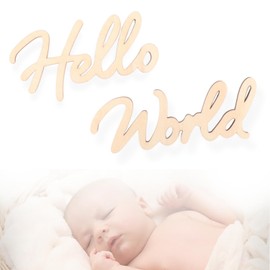 Small valley Moon Photo Wooden (Just Born or Hello World) Baby Photo Goods, Newborn Photo (Hello World)