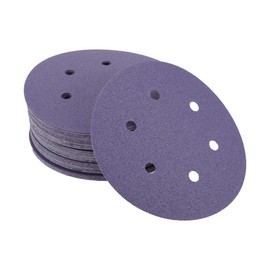 VekAuto 50 Stk. Schleifscheiben, 6" 6 Loch 80 Körnung Klett-Schleifpapier Universal für Metall, Holz, Automobilreparatur Haltbarkeit Keramik-Polyester-Film Lila