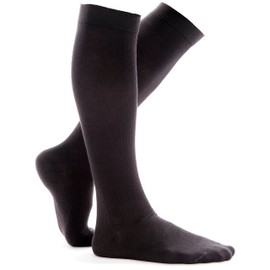 Knee Socks Unisex with Cotton Sport/Aeroplane Flying 18-21 mmHg Compression Black X-Large