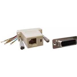 Adapter Modular Loose Pin RJ 12 RJ12 6P6C Female Jack D-Sub DB 15 DB15 Female R0