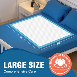 100 Count MILDPLUS 30''X36'' Disposable Bed Pads Super Absorbent Underpads, Disposable Extra Large Chucks Pads Incontinence Pads for Adult, Senior, Kids and Pet