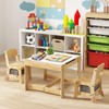 HONEY JOY Kids Table and Chairs, 3-in-1 Children Sturdy Wooden