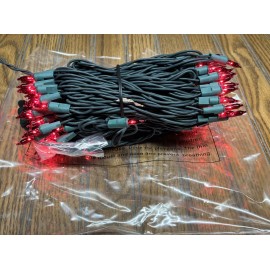 Holiday Bright 100 ct - Incandescent Commercial Mini Red Christmas Lights 49ft