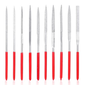 Mini Diamond Files Set, Mini File Set, Diamond Needle File Set, Metal Diamond File Set, Diamond Coated Tool Files, Diamond Files for Wood, Stone, Plastic, Pack of 10