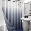 Nesphy No Hook Ombre Navy Blue Shower Curtain with Snap-in