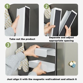 lomonmen Magnetic Tissue Holder, Magnetic Holder for Disposable Gloves and Tissue Box, Glove Holder for Kitchen, Bathroom, Living Room, Laundry