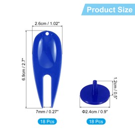 PATIKIL Golf Divot Repair Tool, 18 Pack Plastic Golf Divot Tool Golf Green Divot Fork with Ball Marker for Golf Golfer Repairing, Dark Blue