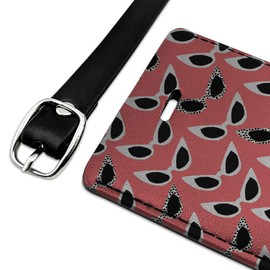 Cat Eye Glasses Sunglasses Rectangle Leather Luggage Card Carry-On ID Tag