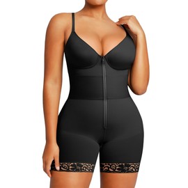 SHAPELLX Body Shaper Bodysuit for Women Tummy Control Shapewear Bodysuit Tummy Control Butt Lifting Shapewear (Black, Small)