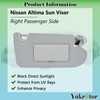 Yukrotor Right Passenger Side Sun Visor RH with Mirror Compatible