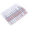 12Pcs White Paint Pen Acrylic Marker Permanent Marking Opaque Ink