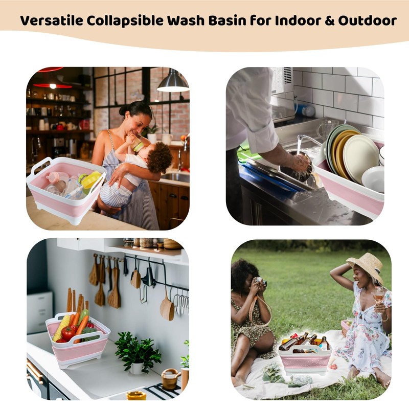 GIMWA Collapsible Wash Basin for Baby Bottles - 2.4 Gallons