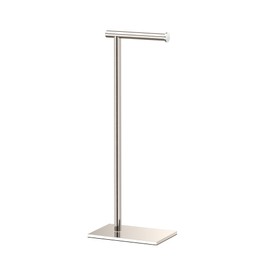 Gatco 1431PN Modern Rectangle Base Freestanding Toilet Paper Holder, 21.25", Polished Nickel with Weighted Base