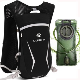 Lightweight Running Hydration Vest，Water Running Vest Pack with 1.5L Water Bladder ，Breathable Hydration Backpack for Running Cycling Hiking Marathon for Men Women (0001 Purple) (001 Black)