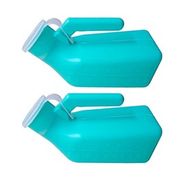 Atoke 2 Pack Male Urinal Urine Bottle for Men, Thick Portable Pee Bottle with Lid for Travel,Hospitals, Emergency, and Camping