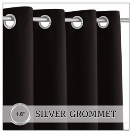 RYB Home Blackout Curtain Outdoor - Outdoor Deck Grommet Curtains for Patio Pergola Waterproof Sunlight Shade Privacy Drape for Porch Balcony Front Gazebo, 1 Panel, Wide 52 by Long 95 inch, Brown