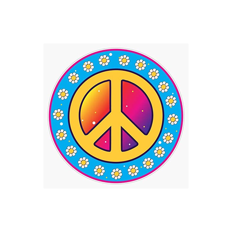 Peace Symbol - Hippie Style Waterproof Vinyl Window Bumper Sticker
