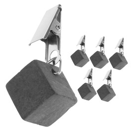 Mobestech 6Pcs Decorative Tablecloth Weights with Metal Clips Stone Table Cover Weights for Outdoor Picnic Dining Decor Prevents Wind Lift and Sliding