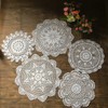 MINDPLUS Set of 5 Hand Crochet Doilies Cotton Crocheted Lace
