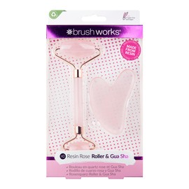 Brushworks Rose Quartz and Gua Sha 2 Piece Set, 70 g