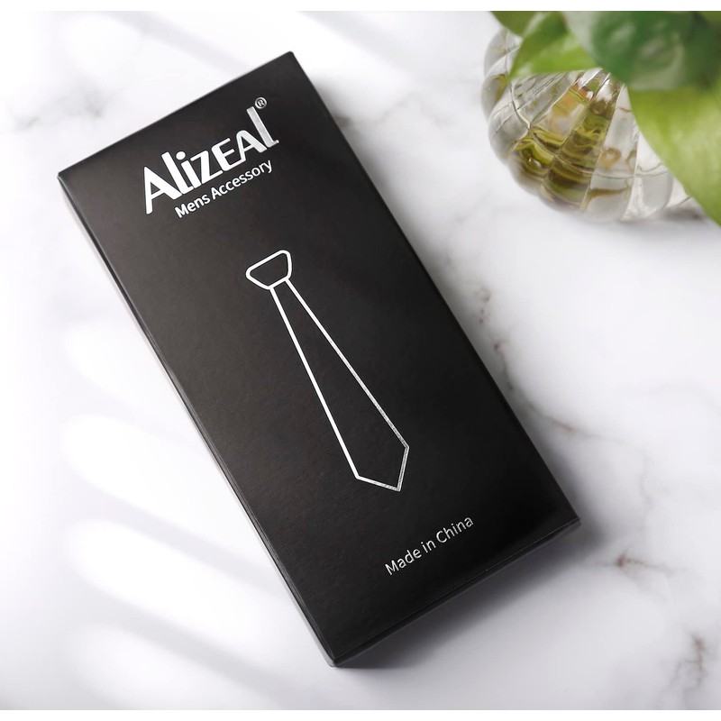 Alizeal - Conjunto de corbata con pañuelo floral para hombre