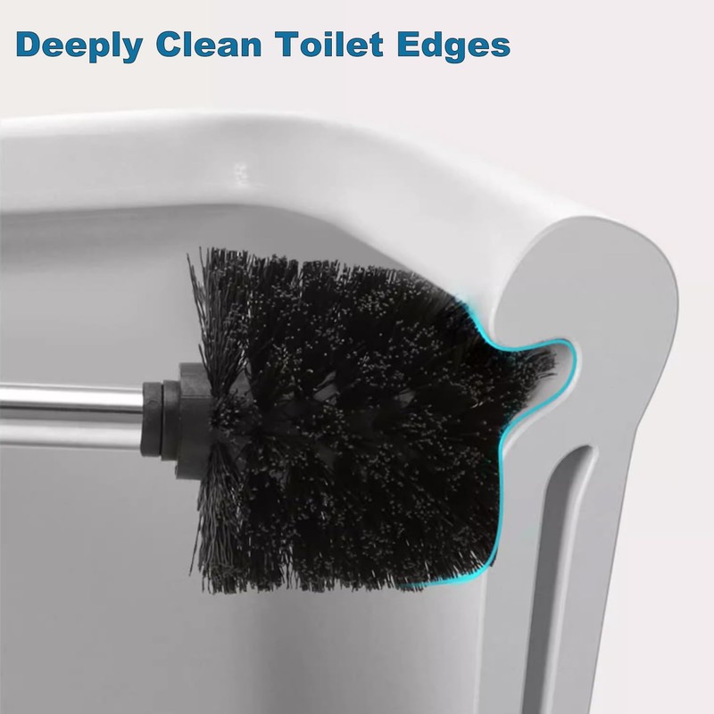 Einesin Set of 4 Toilet Brushes, Black, Toilet Brush, Stainless