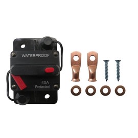 40AMP Circuit Breaker for Boat Trolling Motor Marine ATV Trailer Vehicles Battery Charger Golf Cart Solar System Inline Fuse with Manual Reset Switch Waterproof DC 12V-48V by Qblahip