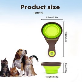 SESAWILLIAM Dog-Cat Food-Scoop Measuring-Cup, food spoon Multi-Function with Measurements and Bag Clip Collapsible pets dog cat bird Food Measuring Silicone Cup,Pets Poop Bags with Dispense&2PCS