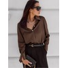 Esabel.C Satin Silk Button Down Shirts for Women Casual Silky