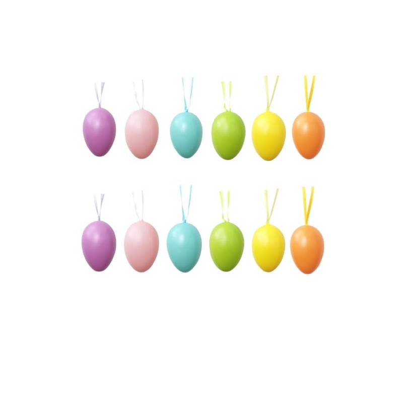 Decorative Eggs 6 cm Set of 12 Pastel Colours Easter