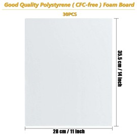 [30Pcs] White Foam Board 14" x 11" White Poster Board 3/16" Thick Foam Core Board White Foam Backing Boards for DIY Project Crafts Making Art Presentations