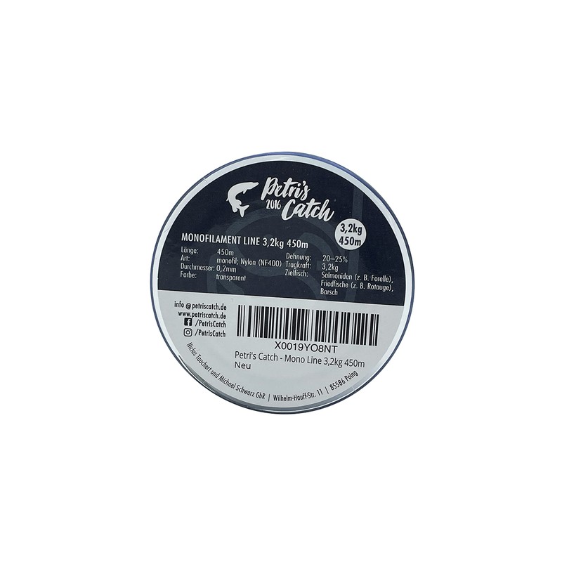 PetrisCatch Monofilament Predator Fishing Line, 450 m, 3.2 kg, 0.2