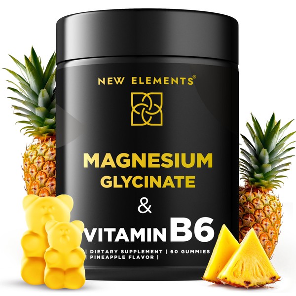Magnesium Glycinate Gummies 500mg with Vitamin B6 100mg for Adults