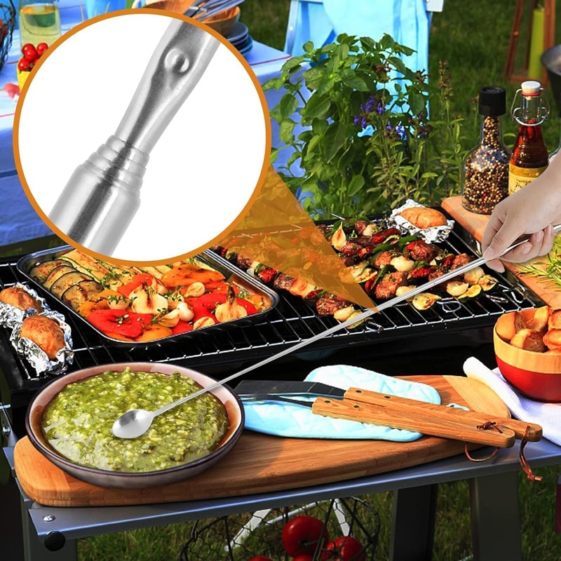 Nanddi Extendable Fork, Durable Stainless Steel Telescopic Fork Retractable Dinner