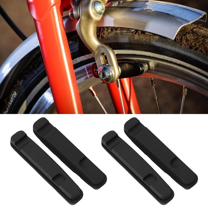 EMSea 4 St¨¹ck Fahrradbremsbelag-Eins?TZE aus Gummi Kompatibel mit Brompton Schwarz