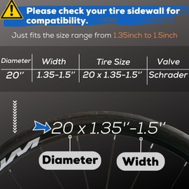 Corki Cycles 20 Inch Bike Tube 4 Pack, Fits Tire Sizes 20 x 1.35 1.4 1.5, Butyl Rubber 20 Bike Tube Replacement (Schrader Valve 32mm)