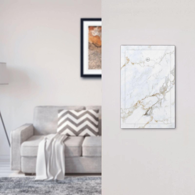 Iyfcsl White Grey Marble Light Switch Cover Plate Decorative Gray