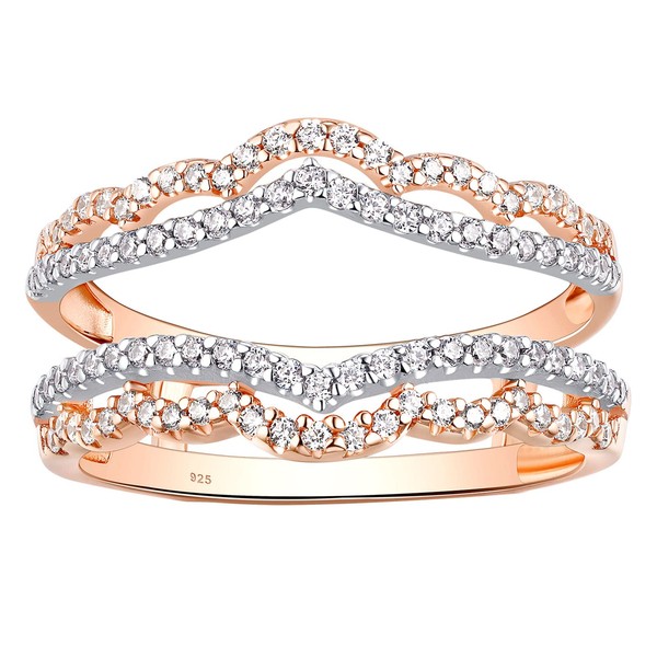 Newshe AAAAA Cubic Zirconia Wedding Ring Enhancer Guard for Engagement