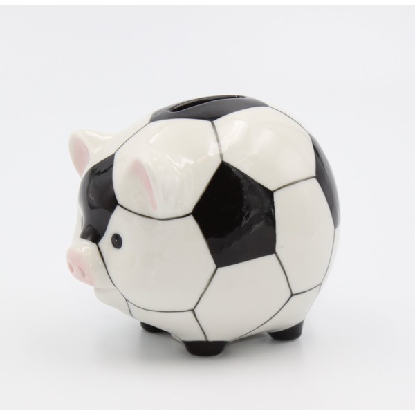 Cosmos Gifts 20961 Porcelain Soccer Piggy Bank 3 5/8" H