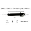 Pro-Graad 7/16 Hex to 1/2 Square Socket Extended Length Adapter