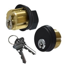 AIsecure Storefront Door Lock Mortise Cylinder Brass Commercial Door Lock Cylinder Replacements with SC Keyway Keys Thumbturn for Aluminum Doors