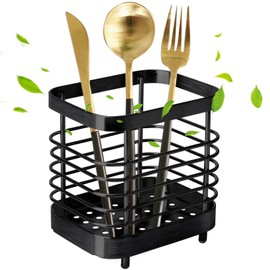 Lnopever Cutlery Holder, Stainless Steel Spoon Rack, Cutlery Drainer Cutlery Organiser for Kitchen Utensils