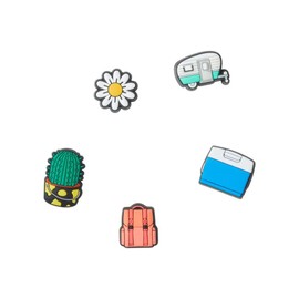 Crocs Jibbitz 5-Pack Travel Shoe Charms | Jibbitz for Crocs, Camping Girl,One Size