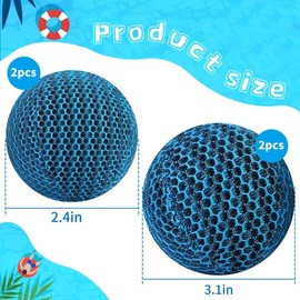 Adnee Hot Tub Pool Scum Absorber-2 Sizes Reusable Scum Eliminating Sponge Balls, Pool Sponge Oil Absorber-Hot Tub Scum Cleaner Devours Scum for Swimming Pools and Spas