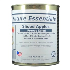 Future Essentials Long Shelf Life Emergency Food Freeze Dried Sliced Fuji Apples - Pack of 12 Cans