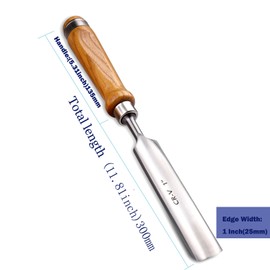 LWCUSNJ 1"(25mm) Wood Chisel for Woodworking,Semicircle Edge CR-V Steel DIY Woodworking Handle Carpentry Gouge Tools