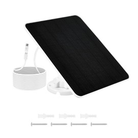 6W Solar Panel for Outdoor Security Camera, 5V USB/Type-C Charger with 10Ft Cable - IP65 Waterproof, 360°Adjustable Bracket, Compatible with Rechargeable Battery Camera