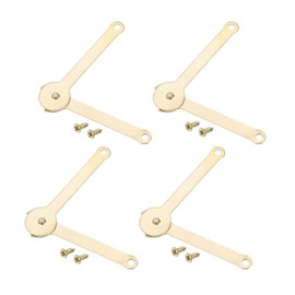 sourcing map 4Pcs Lid Support Hinge, 2.7"x0.8" 180 Degree Rotatable Folding Hinges, Lift Support Lid Stay Hinge for Cabinet Wooden Box Bin Wardrobe, Gold
