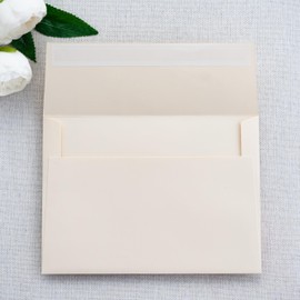 PONATIA 50 Pieces 5x7 Envelopes, Cream A7 Envelopes Self Seal for Weddings, Invitation Cards, Photos, Postcards, Greeting Cards Mailing, Baby Shower, Graduation, Christmas Gift Cards
