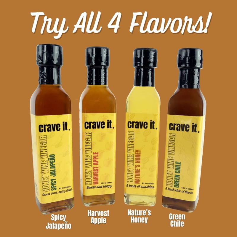 Crave It Natural Honey Wine Vinegar - Make tasteful dressings,